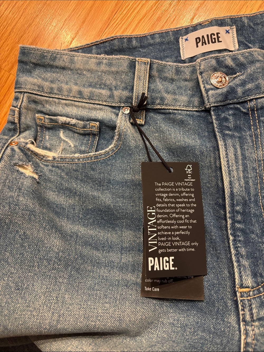 PAIGE Women’s Sasha High Rise Wide Leg Cropped Cuffed Distressed Jeans Sz 28 - Picture 3 of 10